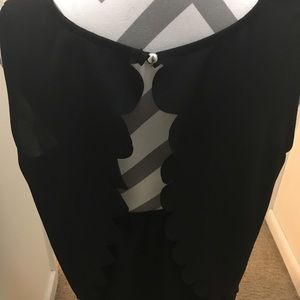 Black blouse with open back